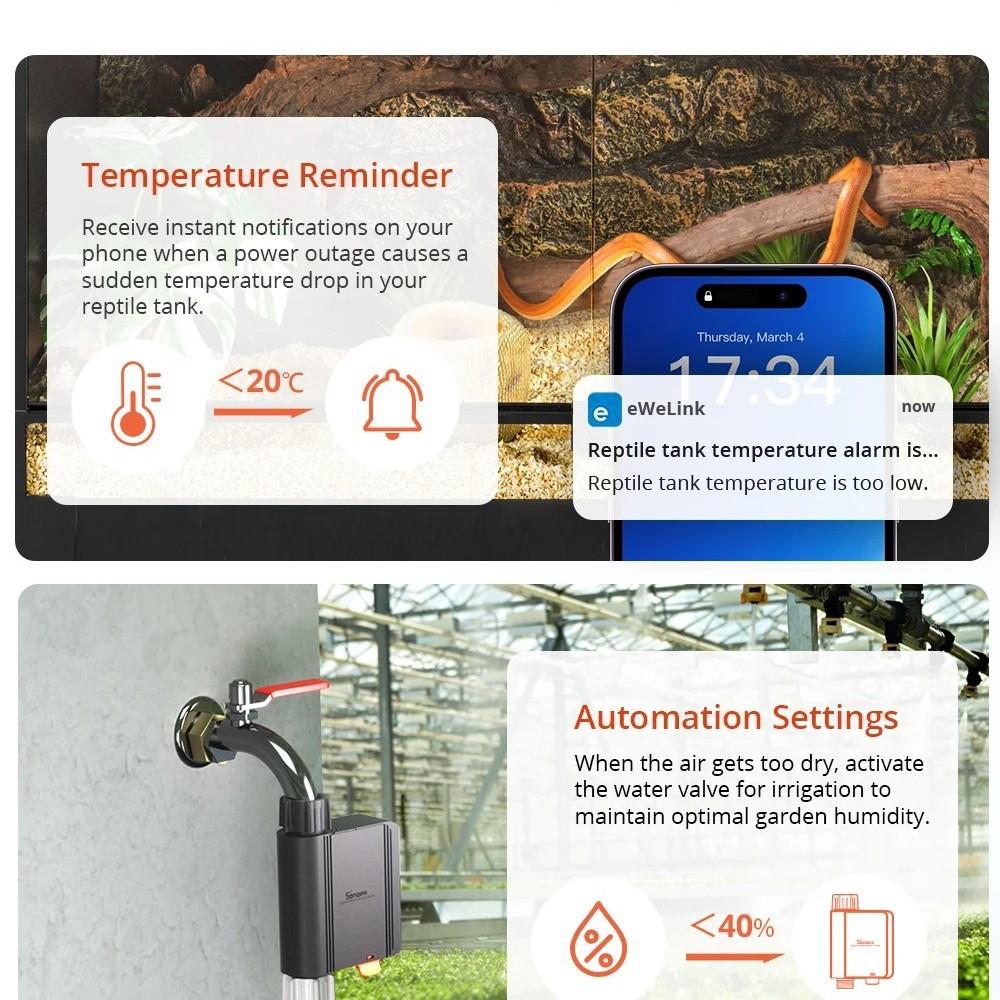 Sensor de temperatura y humedad SONOFF SNZB-02WD, IP65 a prueba de agua, para baño, invernadero, uso en exteriores, compatible con HA 2MQTT image 5