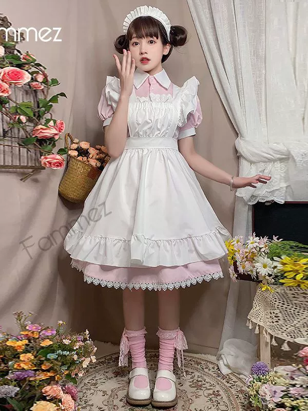 Японская мини-юбка, милая форма, платье, с коротким рукавом, косплей, стильLolita