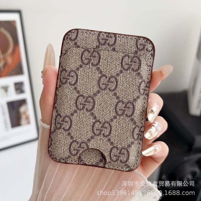 超强磁吸欧美卡包小众ins经典压花小巧收纳包老花潮牌新款时尚女|undefined