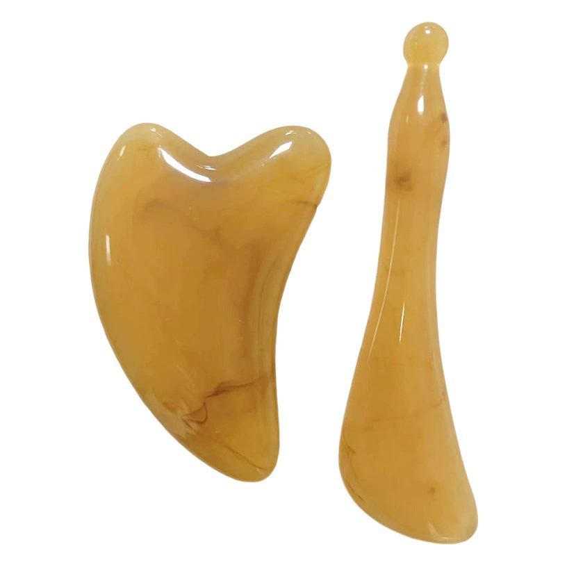 Имитация массажного инструмента из рога, массажная палочка для проработки мышц, специальная массажная палочка из смолы для лица, массажер для красоты, треугольный массажер в форме сердца