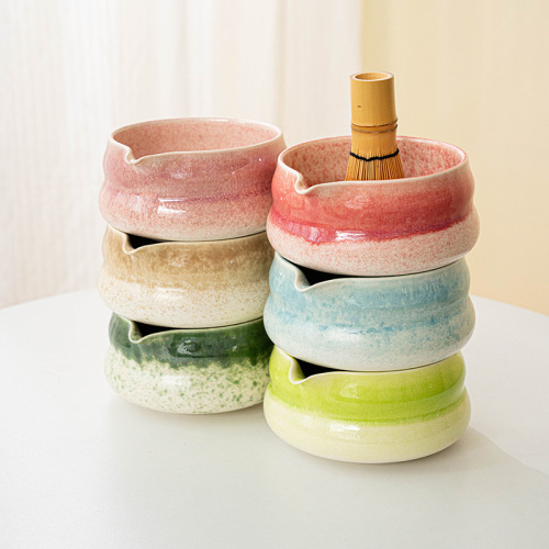 Amazon Japanese Matcha Bowl with Handle Ceramic Tea Set Accessories Chasen Stand Set Japanese Tea Ceremony Cross-border Exclusive