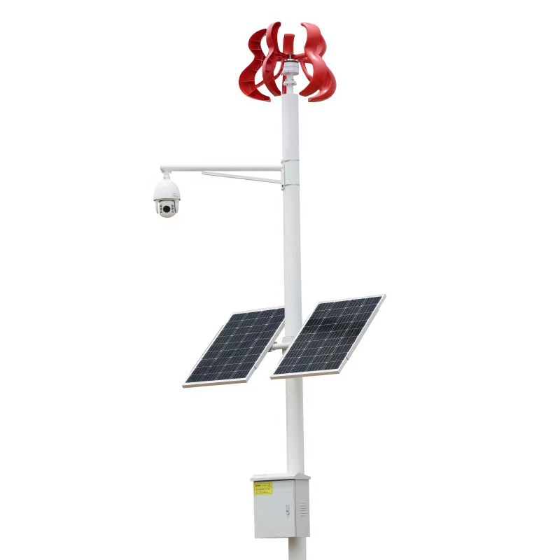 Sistema de suministro de energía de monitoreo solar 12v batería de litio 24v máquina de bola al aire libre viento y luz complementaria generación de energía 4G panel solar