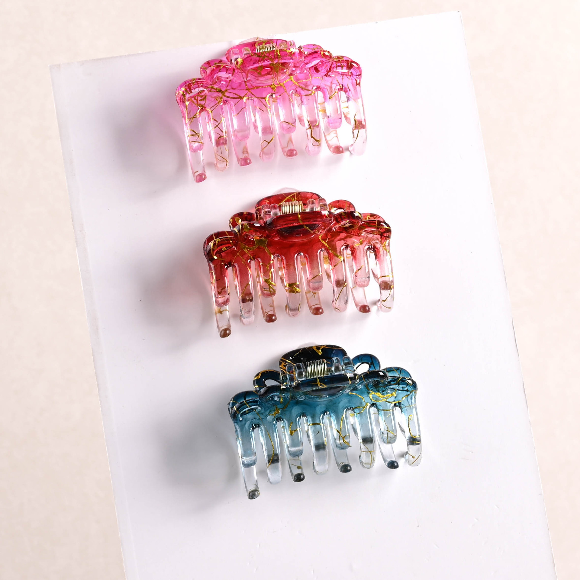 Graffiti Lace Hair Claw Clip With Double Row Teeth For Women_voghion.com