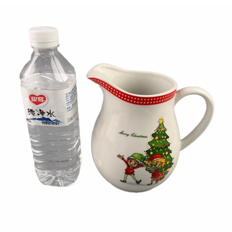 Navidad cerámica creativa barba serie de tazas de leche de leche de vacaciones de nubes blancas artículos de tierra modernos simples puros hechos a mano