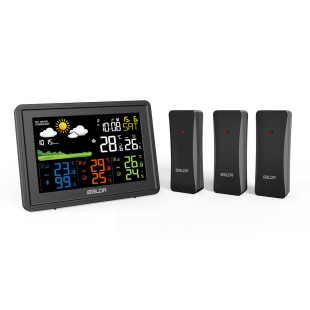 VA Display Wireless Temperature and Humidity Meter Weather Forecast Alarm Clock Wireless Indoor and Outdoor Temperature and Humidity Meter in stock