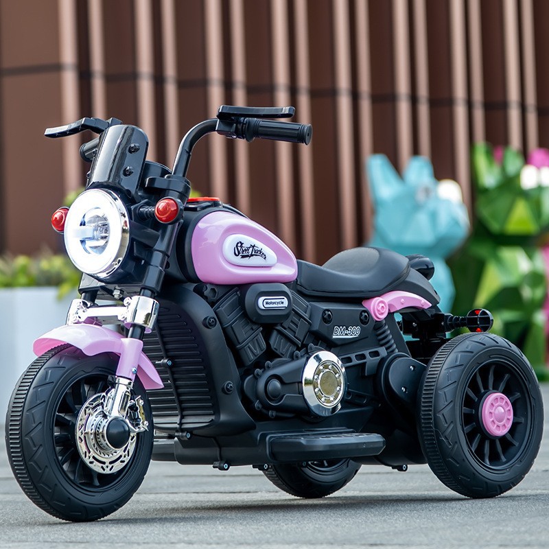 Motocicleta para niños Coche eléctrico para niños Coche de juguete de tres ruedas con música y luz Coche a batería Bicicleta recargable image 16