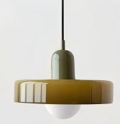 25CM 샹들리에-녹색 램프 헤드-녹색 갓-따뜻한 빛