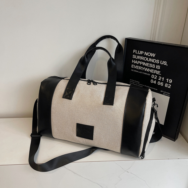 Bolsa de Viaje Corta para Otoño e Invierno 2025, Impermeable, Deportiva, de Dos Colores, para Fitness, Yoga, de Mano y Bandolera para Mujer