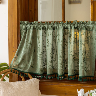 Finished Products Ready for Delivery Cross-Border European and Middle Eastern Bohemian Style Tassel Small Curtains Foreign Trade Farmhouse Foreign Trade Short Curtains