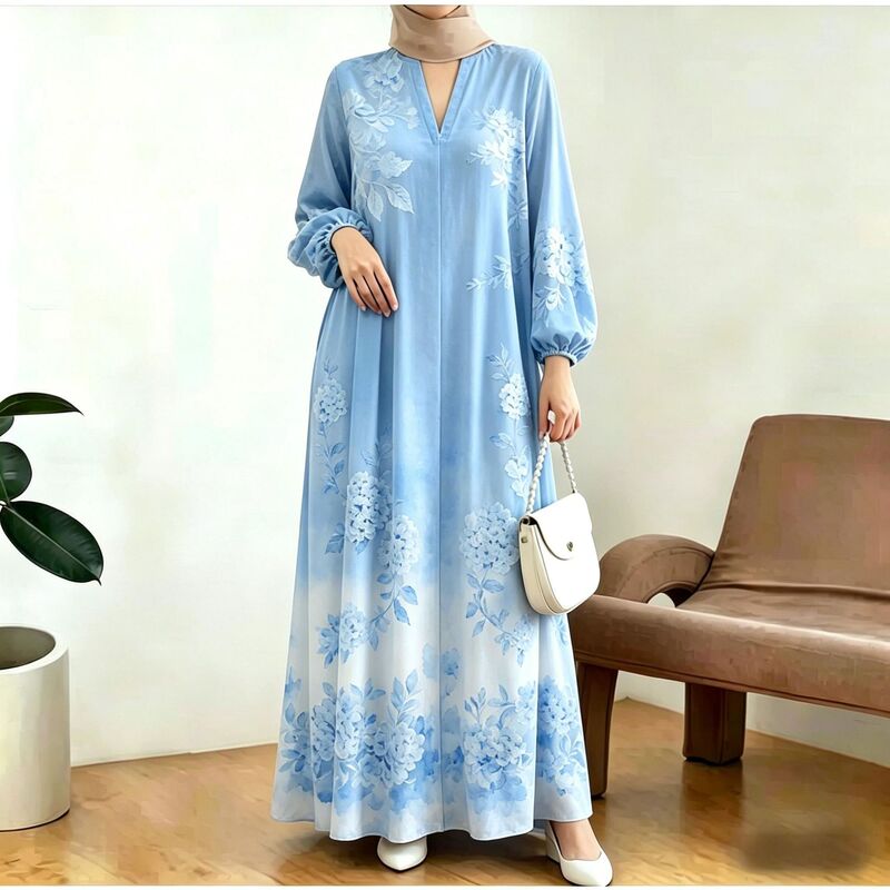 Long loose-fitting dress, cross-border women's fashion cardigan robe Long loose-fitting dress, cross-border women's fashion cardigan robe