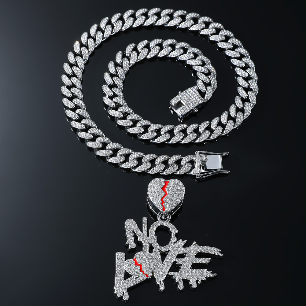 Hip Hop Geometrisch Legierung Strass Überzug Inlay Strasssteine Unisex Halskette Mit Anhänger display picture 5