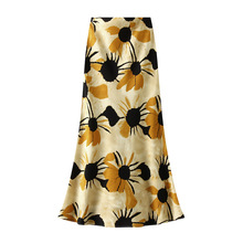 复古港风花色半身裙2025夏季新款印花高腰显瘦气质长裙女9939