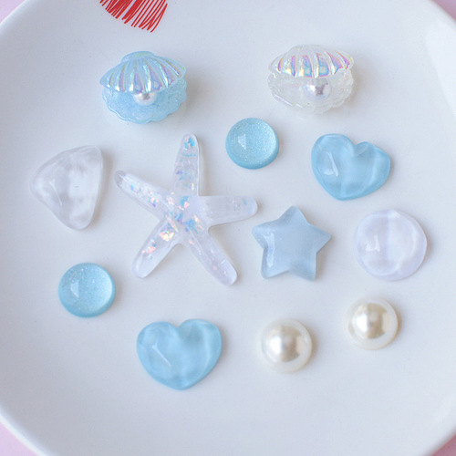 Best-selling star shell resin accessories hole shoe phone case DIY material factory wholesale pj1793