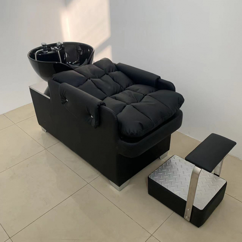 Cama de champú de celebridades de Internet, peluquería de alta gama, cama de champú semi-reclinada, peluquería, peluquería, cama de champú de lavado de cerámica especial