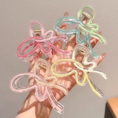 女性の髪のための夏のグラデーションバタフライクリップ、後頭部のためのカラフルなヘアクリップ、大きなサメクリップ、ヘアクリップ