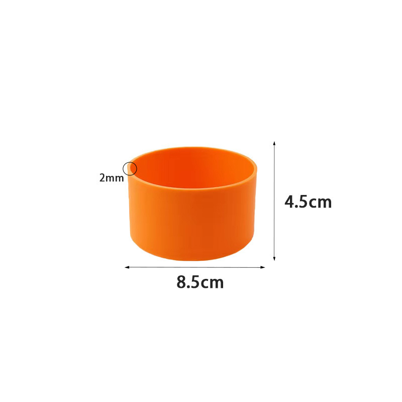 실리콘 컵 커버*원형*8.5*4.5cm*주황색