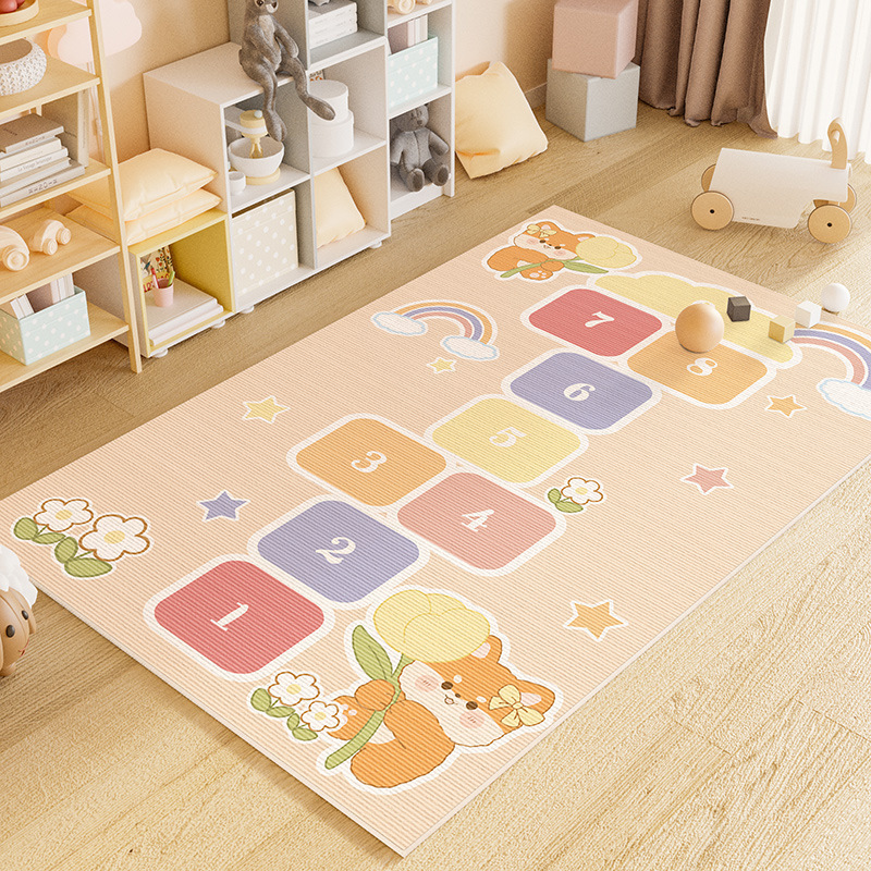 Children's Room Carpet Home Bedroom Bedside Blanket Cool Mat Game Reading Area Climbing Mat Crystal Velvet Living Room Floor Mat