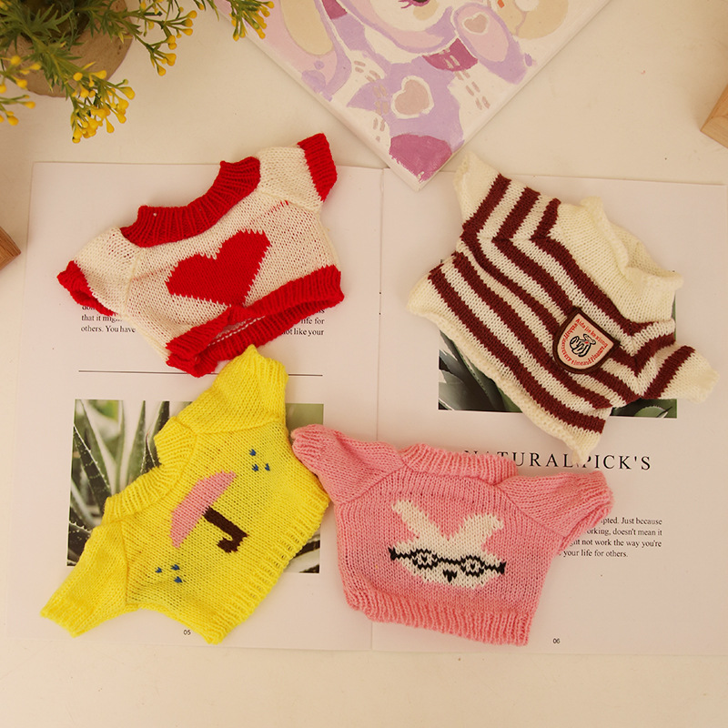 Suéter de muñeca de peluche oso de peluche con dientes perdidos ropa de muñeca máquina de agarre para mascotas accesorios de muñeca suéter camiseta al por mayor