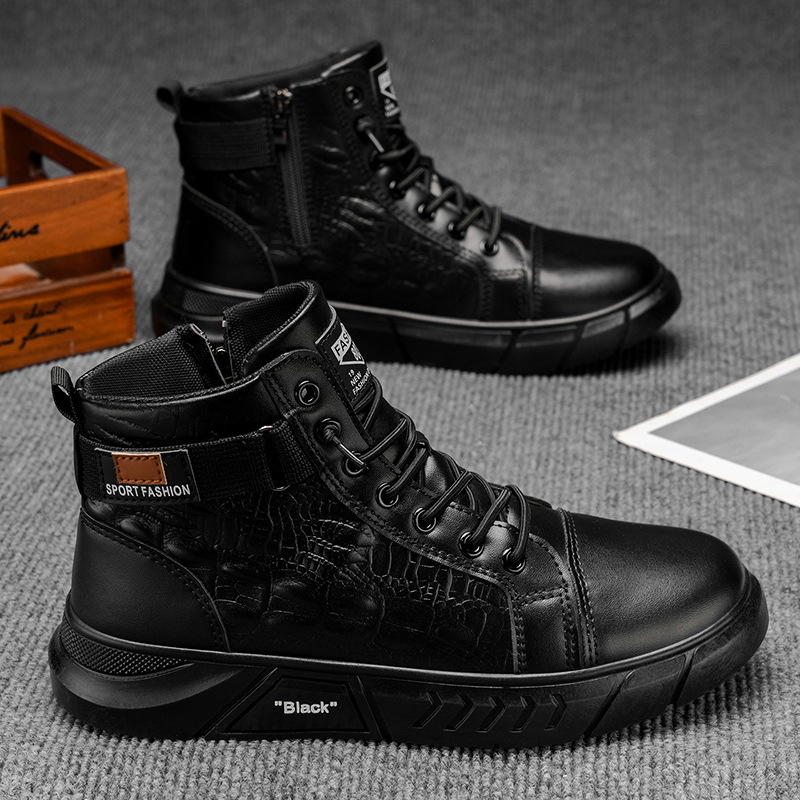 Nuevos zapatos de hombre británicos Martin botas de color sólido para hombres Chelsea botas de moda moda al aire libre zapatos de trabajo deportivos versátiles