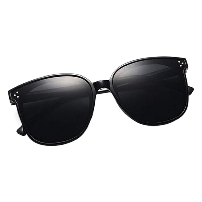 Gafas de sol para mujer, modelo 2026, con tres puntos, de plástico negro, modernas en redes sociales, estilo europeo y americano.