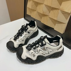 運動鞋女款2025春夏季新款鞋子女丑萌厚底透氣戶外休閒運動鞋