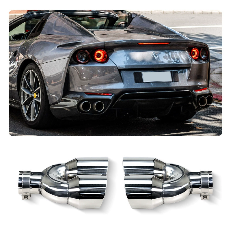 Одна-две модификации хвостового горловины выхлопной трубы из нержавеющей стали с двумя выходами, подходящие для сварки кромки, серебристое хвостовое сопло с четырьмя выходами