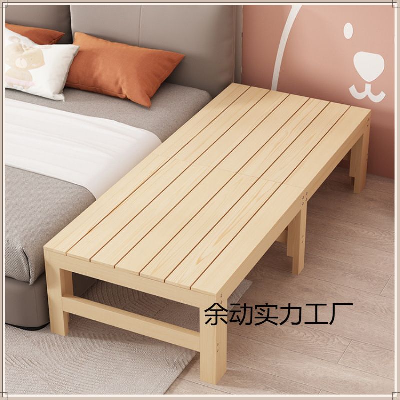 All Solid Wood Spliced ​​Bed Children's Bed Single Widened Bedside Bed with Guardrail Baby Crib Spliced ​​Large Bed