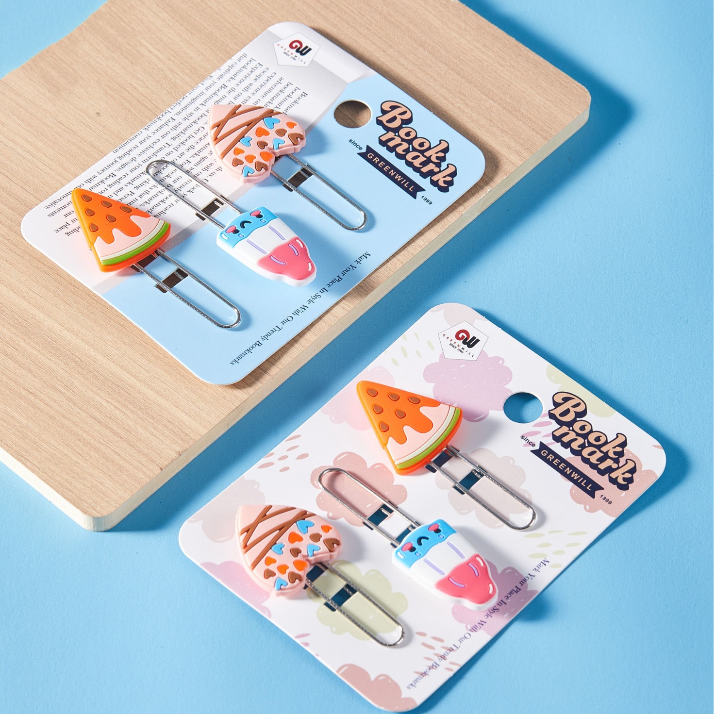 Bonitos marcadores de dibujos animados canciones de estudiantes pines de marcadores clip de metal clip clip de forma especial clip de regalo de decoración en forma de corazón