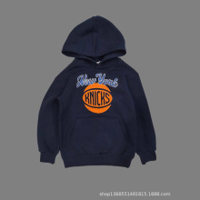 跨境外贸童装秋冬款欧美原单男中小童连帽加绒卫衣上衣套头长袖