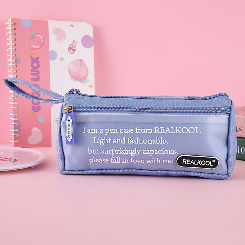 Bolsas de bolsillo transfronterizas de gran capacidad bolsas de bolsillo de doble capa frescas bolsas de papelería creativas bolsas de papelería multifuncionales bolsas de papelería mayoristas