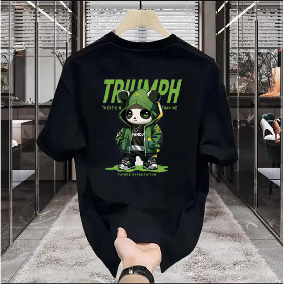 2025 Explosions Short-sleeved Men's T-shirt Summer Ice Pure Cotton Short-sleeved T-shirt Women's Fashion Brand Loose All-match Top Women's T-shirt
