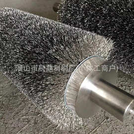 定制钢丝刷抛光除锈滚筒刷工业机械打磨毛刷辊金属拉丝镀铜钢丝辊