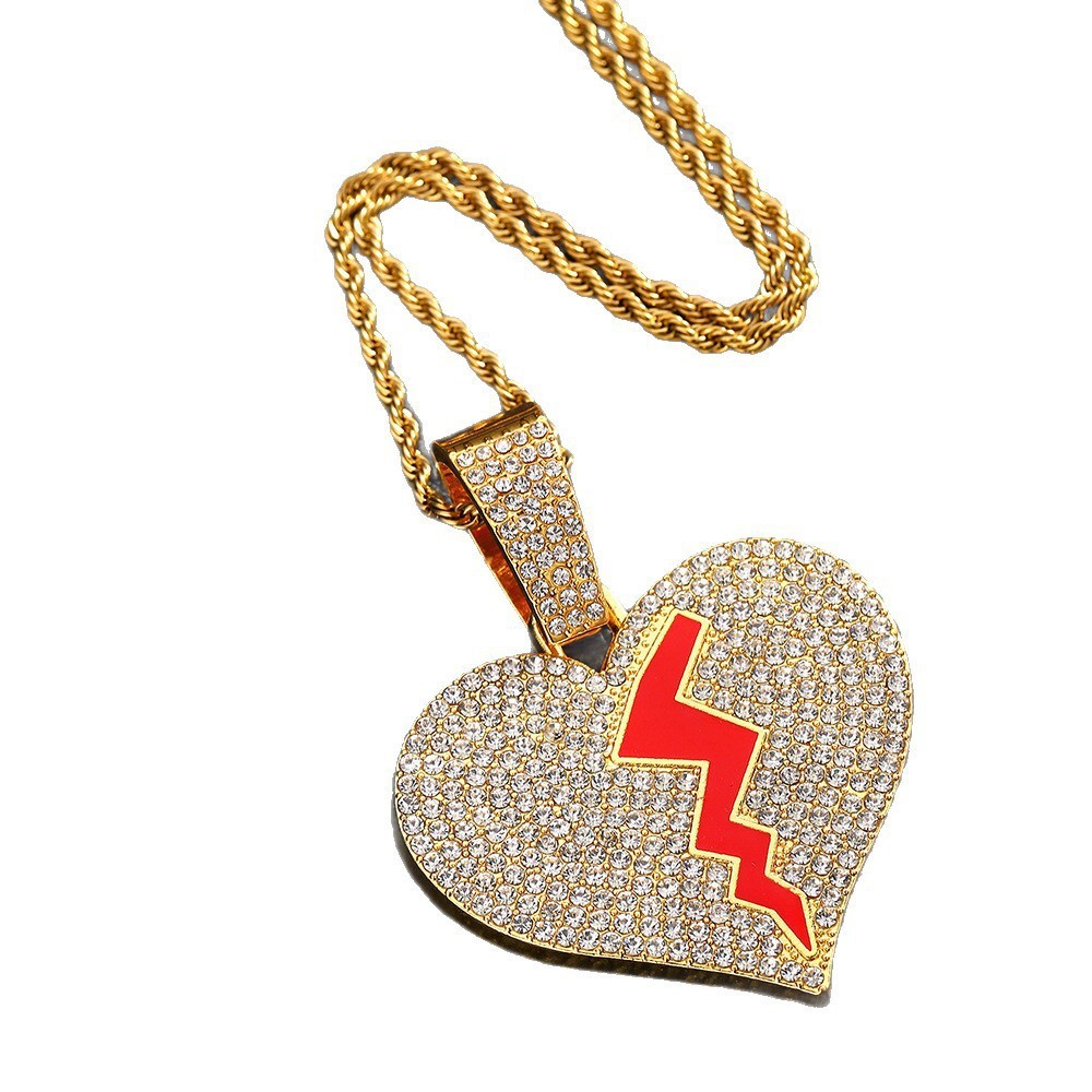Calle Hip-Hop personalidad rompió rompiendo amor colgante cadena HIPHOP 15mm hebilla de reloj cadena cubana hombre