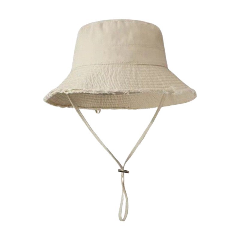 in stock Washed Pure Cotton Hyun-a Ruffed Fisherman's Hat Women's Basin Hat for Shopping and Travel Trendy Personalized Sunshade Hat