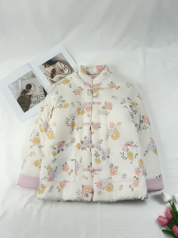批发代发秋冬新品新中式棉衣纯棉花加厚碎花棉袄女装立领棉服上衣|undefined