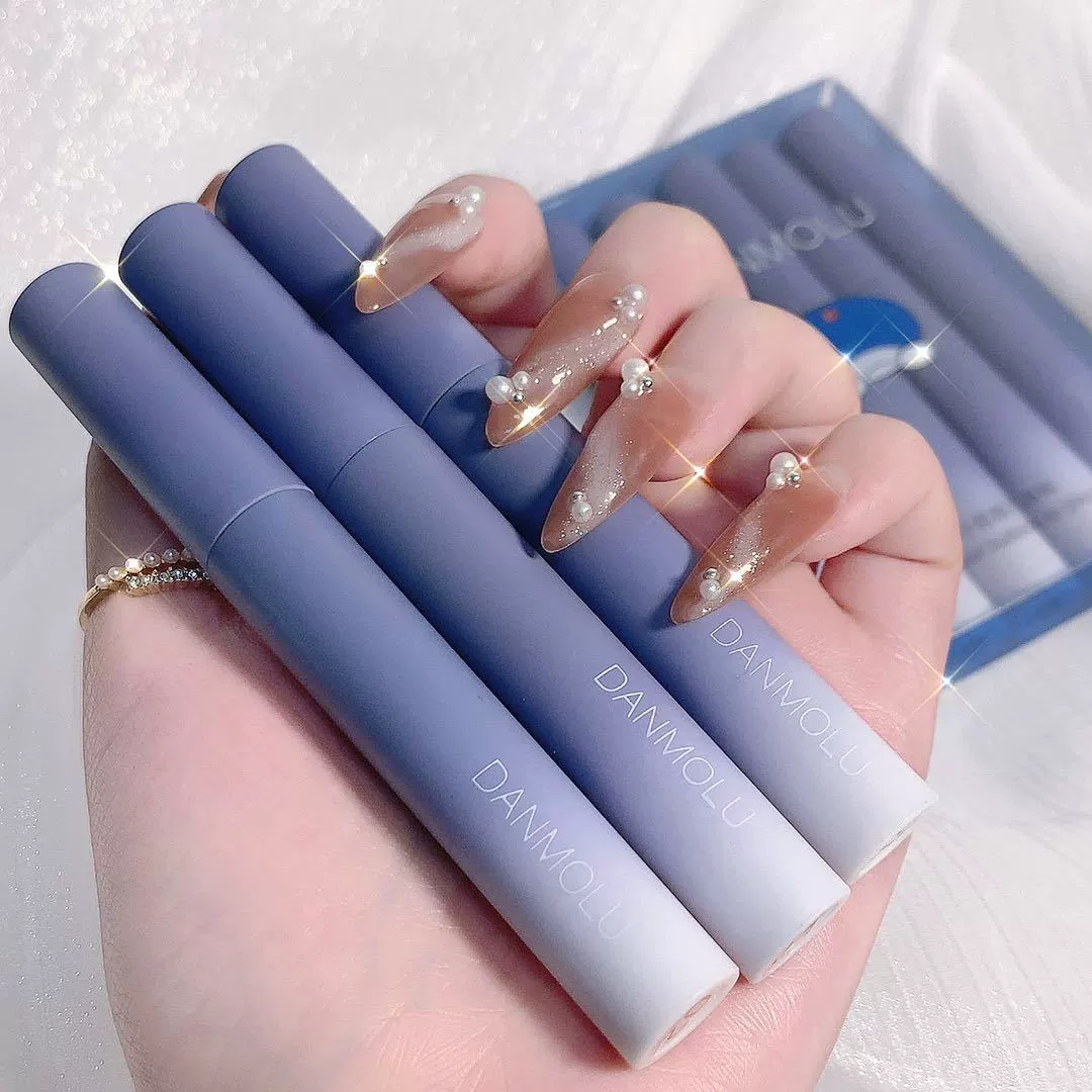 Lip gloss, matte set, lipstick, 5 pieces, translucent shading