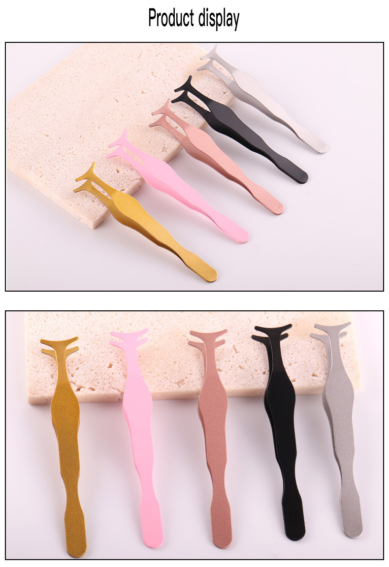 Simple Style Solid Color Stainless Steel Eyelash Tweezers 1 Piece display picture 1