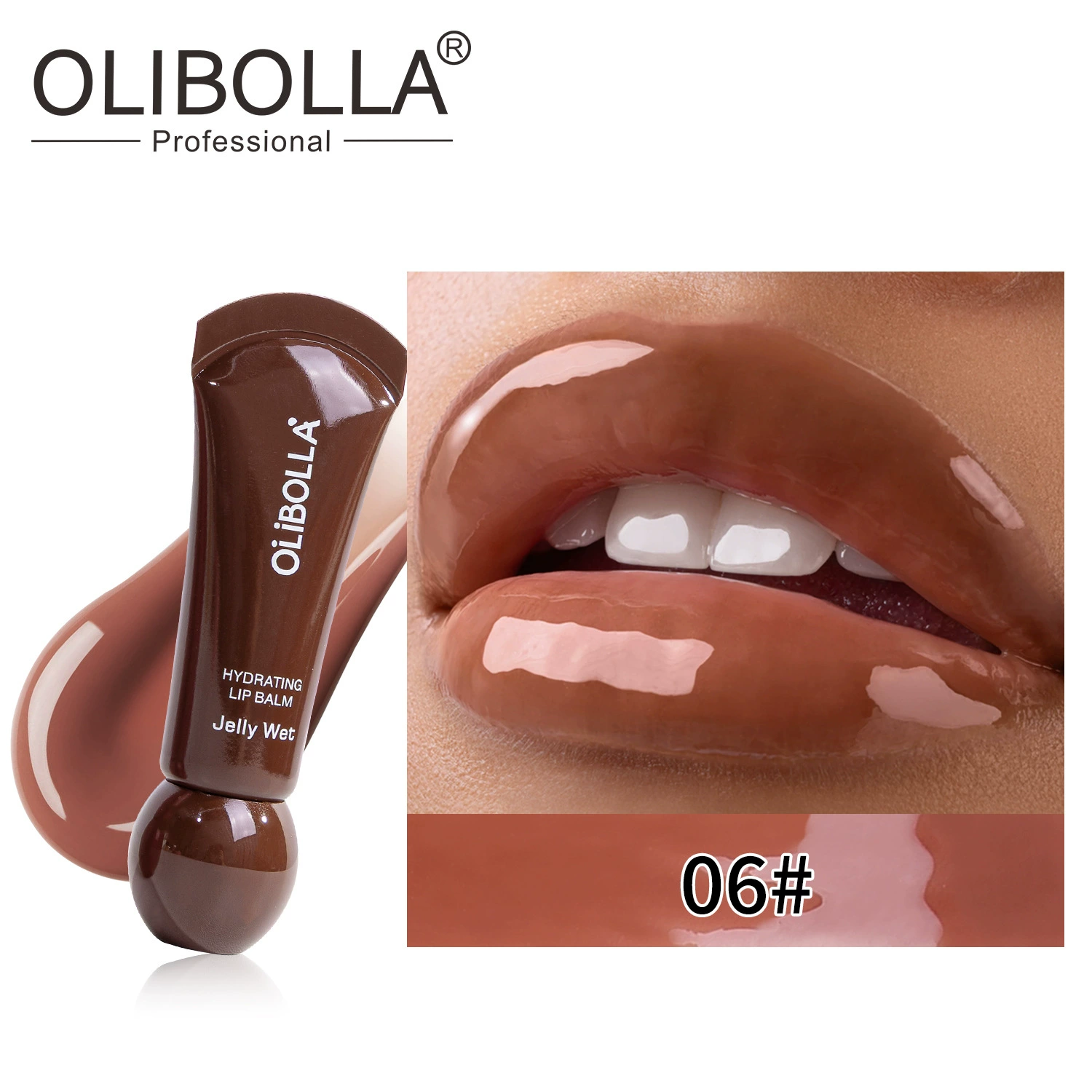 Увлажняющий бальзам для губ OLIBOLLA Jelly Wet, блеск-лосьон, 6 оттенков