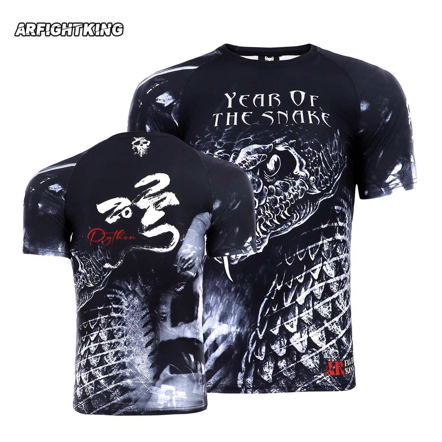MMA Year of the Snake Quick-Dry Sports Tight Brazilian Jiu-Jitsu MMA Fighting Short-Sleeved Thai Boxing Suit UFC Quick-Dry