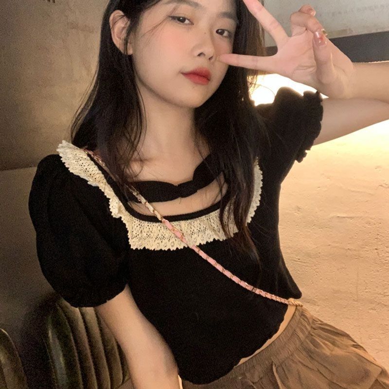 Summer Japanese cute lace short sleeve T-shirt for students