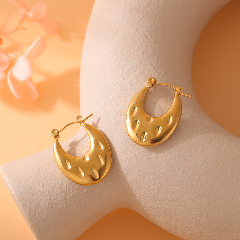Pendientes de acero inoxidable estilo europeo, minimalista y ligero