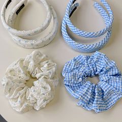 森系刺繍砕花カチューシャレディース2025春夏新作格子縞優しい高級感ハイトップカチューシャ髪飾り