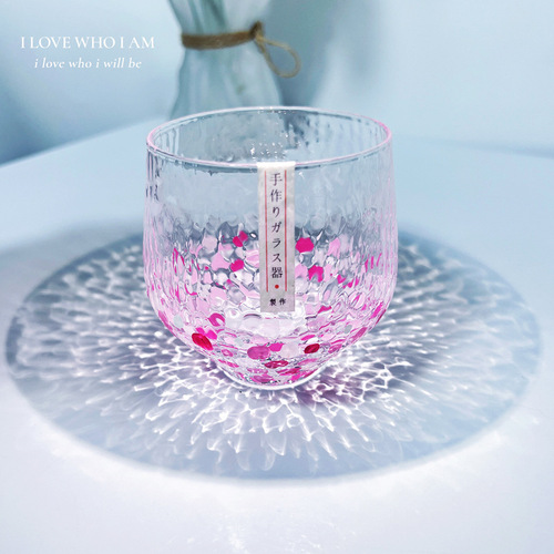 Japanese Yachiyojia hand-painted colorful dot starry sky cup Japanese glass water cup hammered whiskey cup tea cup sake cup