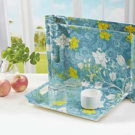 酒店面包快餐盘加厚兰菊花密胺托盘美耐皿塑料瓷餐具餐盘