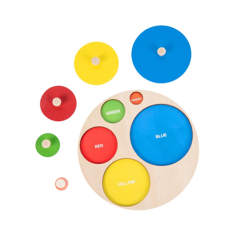 Procesamiento Montessori ayuda de enseñanza infantil infantil puzzle geometría Montessori paneles de madera forma de mano agarrar tablero