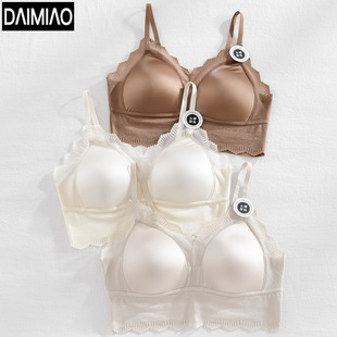 Summer New Style French Lace Underwear Women's Bra Small Breast Push-Up Non-Empty Cup Thin Inner Strap Beautiful Back Fixed Cup