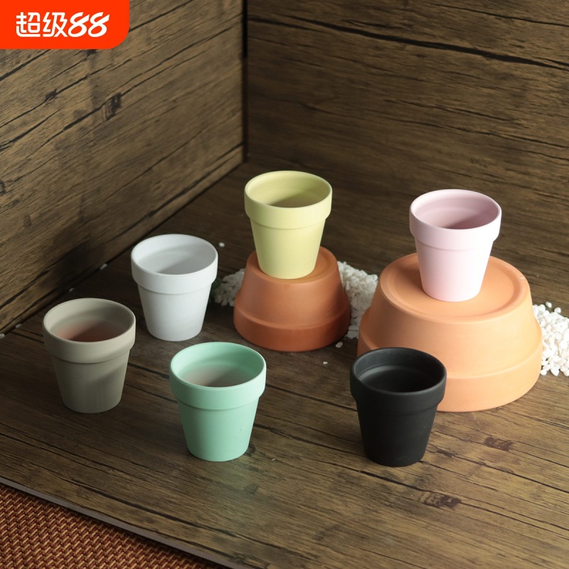 马卡龙红陶花盆 北欧风INS简约室内外多肉陶瓷盆栽种植通用