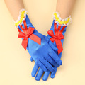跨境热卖儿童蓝色蝴蝶结手套白雪公主cosplay服饰配件手套