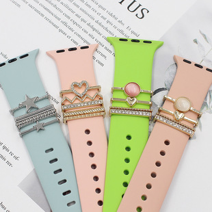 For apple watch watch 38mm silicone strap decorative ring decorative nails