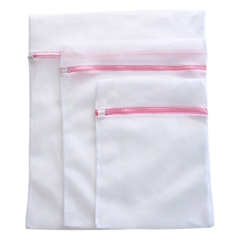 [Bolsa de lavandería con cremallera gruesa] Gris malla fina malla gruesa bolsa de lavandería ropa interior sujetador ropa bolsa de malla bolsa de ropa protectora